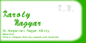 karoly magyar business card